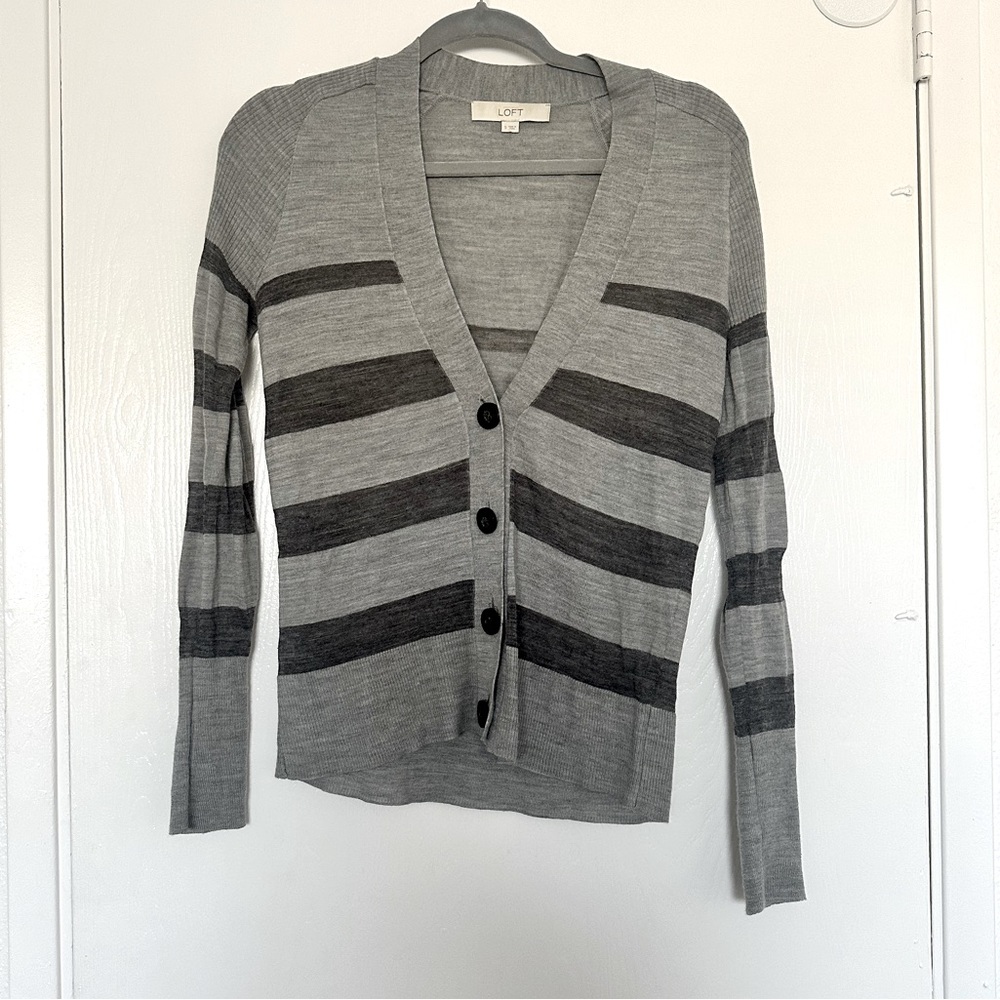 Loft - Striped Cardigan